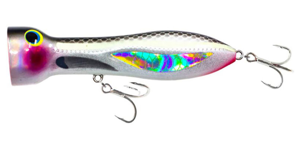 Topwater fishing lure including popper and walk-the-dog style surface lures
