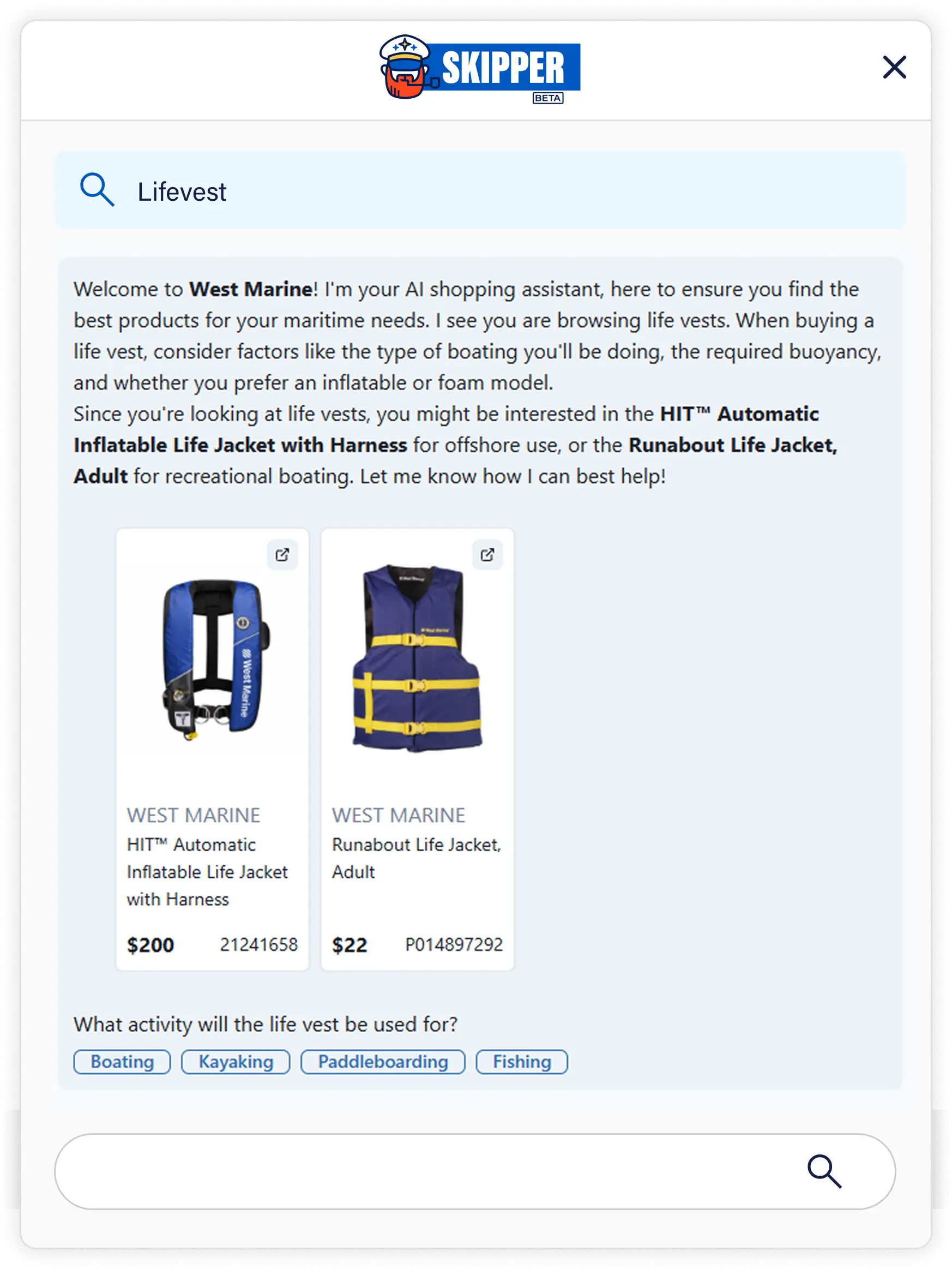 Image showing Skipper’s advice to you based on your search terms